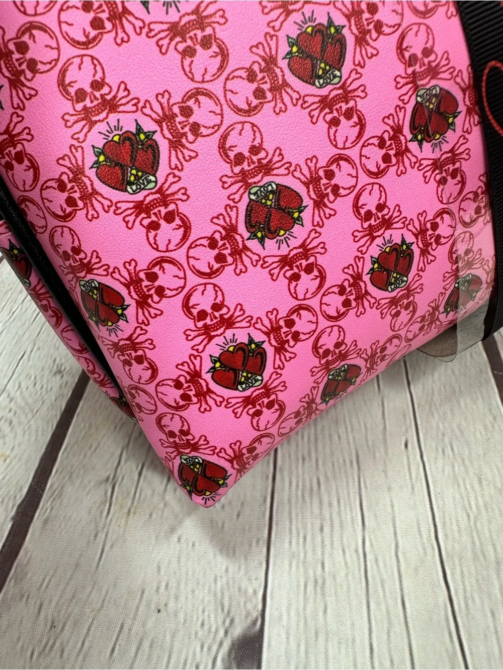 NWT Ed Hardy Cosmetic Bag 2pc graphic print makeup bag punk glam tattoo art Y2K